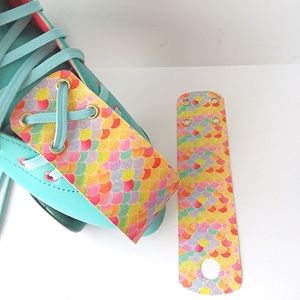 Roller skates toe guards 2/$18 Yellow glitter mermaid roller skate toe caps